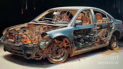 City Scenes Drawings - JDM Car 756 Honda City Turbo II   by Clark Leffler