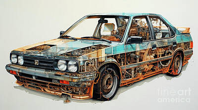 Royalty-Free and Rights-Managed Images - JDM Car 758 Honda City Turbo II   by Clark Leffler