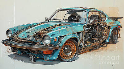 Royalty-Free and Rights-Managed Images - JDM Car 810 Mazda R100   by Clark Leffler
