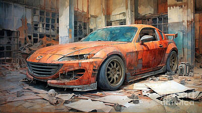 Transportation Royalty-Free and Rights-Managed Images - JDM Car 820 Mazda RX-8   by Clark Leffler