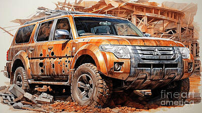 Royalty-Free and Rights-Managed Images - JDM Car 858 Mitsubishi Pajero Montero   by Clark Leffler