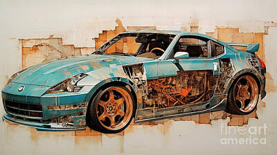 Royalty-Free and Rights-Managed Images - JDM Car 880 Nissan Fairlady Z 300ZX   by Clark Leffler