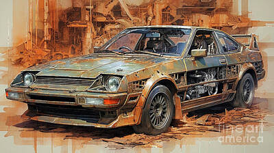 Royalty-Free and Rights-Managed Images - JDM Car 957 Subaru XT   by Clark Leffler