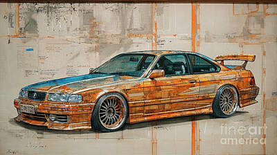 Royalty-Free and Rights-Managed Images - JDM Car 990 Toyota Soarer Lexus SC   by Clark Leffler