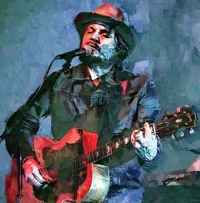 Musician Mixed Media Royalty Free Images - Jeff Tweedy Wilco Royalty-Free Image by Mal Bray