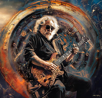 Steampunk Royalty Free Images - Jerry Garcia The Wheel Steampunk Royalty-Free Image by Mal Bray