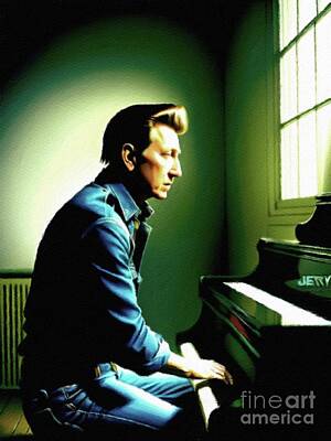 Musician Royalty Free Images - Jerry Lee Lewis, Music Legend Royalty-Free Image by Esoterica Art Agency