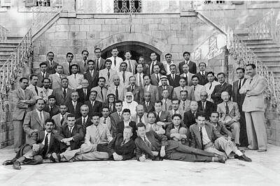 Old Masters Royalty Free Images - Jerusalem Al Husayni Family in 1946 Royalty-Free Image by Munir Alawi