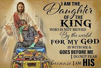 Vintage Signs Rights Managed Images - Jesus I Am The Daughter Of The King Canvas Poster Royalty-Free Image by Julien