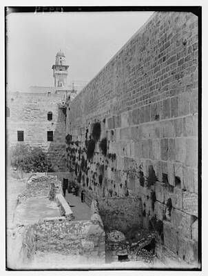 Fishing And Outdoors Plout Rights Managed Images - Jews Wailing Wall general view from south Royalty-Free Image by Artistic Rifki