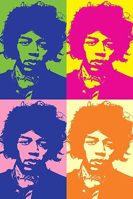Rock And Roll Digital Art - Jimi Hendrix Pop Art by Dan Sproul