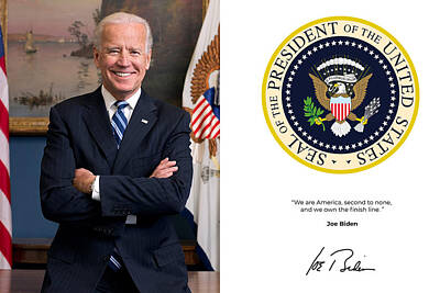Politicians Digital Art - Joe Biden Quote Art 5 by Ahmet Asar by Celestial Images
