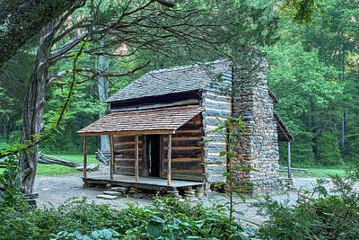 Royalty-Free and Rights-Managed Images - John and Lucretia Oliver Cabin - Cades Cove Morning 9 by Steve Rich