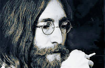 Rock And Roll Digital Art - John Lennon by David Lane