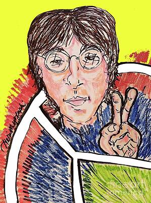 Rock And Roll Royalty-Free and Rights-Managed Images - JOHN LENNON Give Peace A Chance  1969 song by Geraldine Myszenski