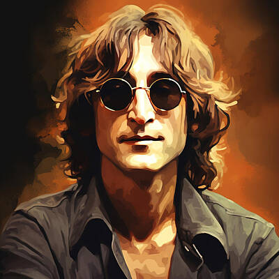 Musician Photo Royalty Free Images - John Lennon Pop Art Royalty-Free Image by Athena Mckinzie