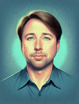 Celebrities Painting Royalty Free Images - John Ritter, Actor Royalty-Free Image by Sarah Kirk
