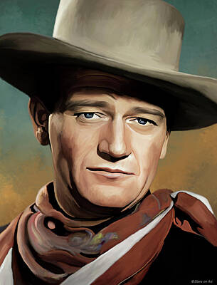 Royalty-Free and Rights-Managed Images - John Wayne portrait by Stars on Art