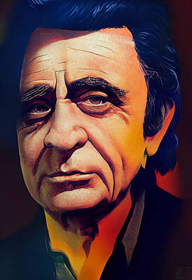 Actors Mixed Media - Johnny Cash Collection 1 by Marvin Blaine