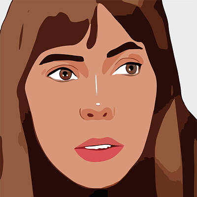 Celebrities Digital Art - Joni Mitchel Cartoon Portrait 1 by Ahmad Nusyirwan