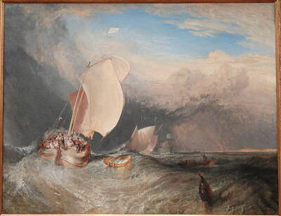 Modern Man Rap Music - Joseph Mallord William Turner English 1775 1851 Fishing Boats with Hucksters Bargaining for Fish by Arpina Shop