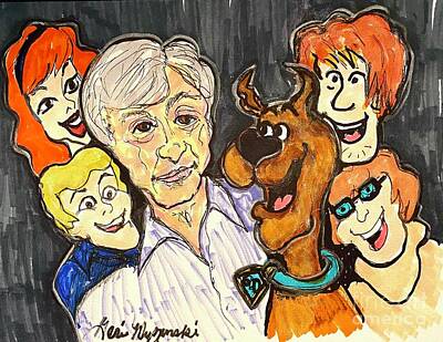 Actors Mixed Media - Joseph Ruby Scooby Doo by Geraldine Myszenski