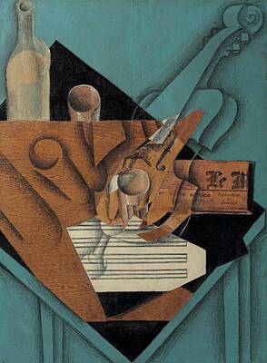 Musician Royalty-Free and Rights-Managed Images - Juan Gris 1887-1927 The musicians table by Artistic Rifki