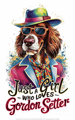 Cat Tees - Just a Girl Who Loves Gordon Setter - Gordon Setter Lover - Gordon Setter funny - cute animal by Rhys Jacobson