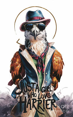 Animals Digital Art - Just a Girl Who Loves Harrier - Harrier Lover - Harrier funny - cute animal by Rhys Jacobson