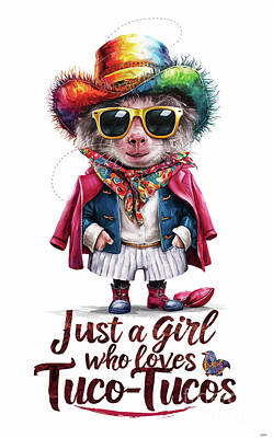 Animals Digital Art - Just a Girl Who Loves Tuco-tucos - Tuco-tucos Lover - Tuco-tucos funny - cute animal by Rhys Jacobson