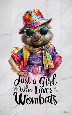 Animals Digital Art - Just a Girl Who Loves Wombats - Wombats Lover - Wombats funny - cute animal by Rhys Jacobson