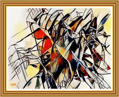 State Fact Posters - Kandinskycalia - Abstract Scene Catus 2 No.1 L A S With Printed Frame. by Gert J Rheeders