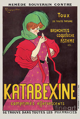 Boho Christmas - Katabexine Remedy France Vintage Advertising Poster 1903 by Vintage Treasure