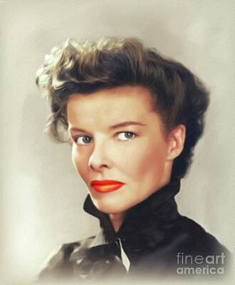 Portraits Rights Managed Images - Katharine Hepburn, Vintage Actress Royalty-Free Image by Esoterica Art Agency
