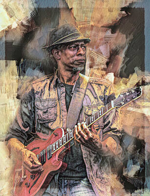 Musician Mixed Media Rights Managed Images - Keb Mo Blues Musician Royalty-Free Image by Mal Bray
