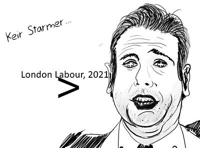 Celebrities Digital Art - Keir Starmer. Labour Politician CARTOON. by Grant Wilson