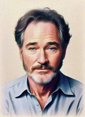 Celebrities Painting Royalty Free Images - Kevin Kline, Actor Royalty-Free Image by Sarah Kirk