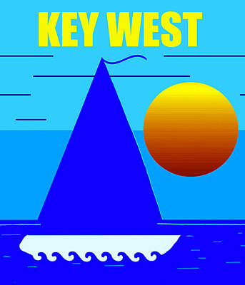 Beach Mixed Media - Key West sailing  by David Lee Thompson