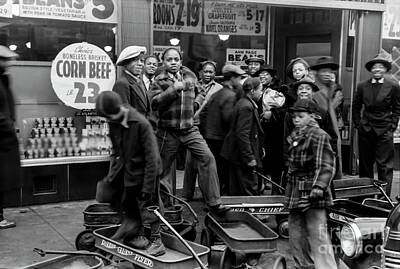 City Scenes Photos - Kids clowning in front of the camera in Chicago by Sad Hill - Bizarre Los Angeles Archive