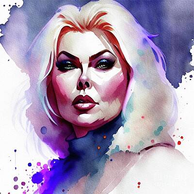 Celebrities Painting Royalty Free Images - Kim Wilde, Music Star Royalty-Free Image by Esoterica Art Agency
