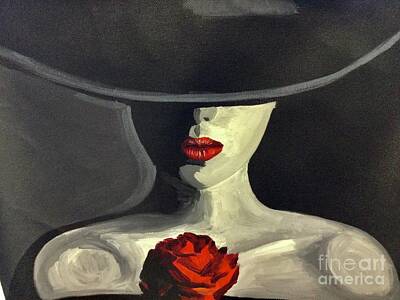 Roses Paintings - Kiss the Rose by Wendy Wu