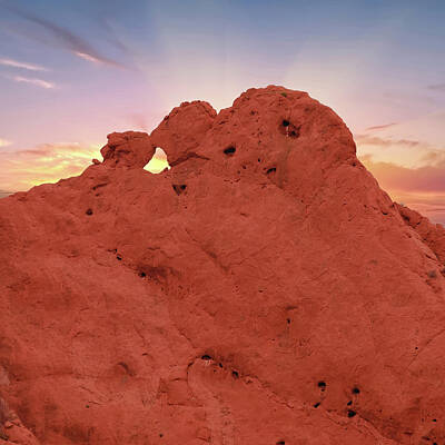 Royalty-Free and Rights-Managed Images - Kissing Camels Sunrise - Garden of the Gods 1x1 by Gregory Ballos