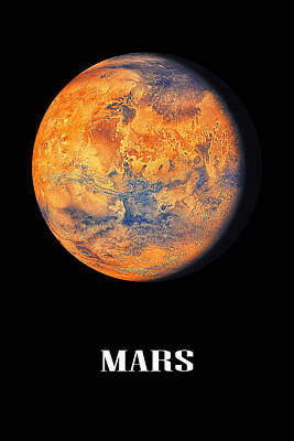 Mountain Digital Art - Mars Planet by Manjik Pictures