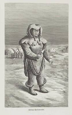 Firefighter Patents Rights Managed Images - KLUTSCHAK, Heinrich 1848-1890 As an Eskimo among the Eskimos Royalty-Free Image by Arpina Shop