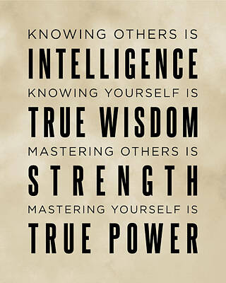 Royalty-Free and Rights-Managed Images - Knowing yourself is true wisdom - Lao Tzu Quote - Literature - Typography Print 3 - Vintage by Studio Grafiikka