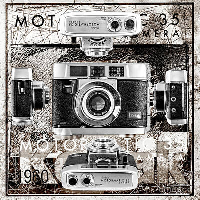 Lipstick - Kodak Motormatic 35 - Black And White by Anthony Ellis