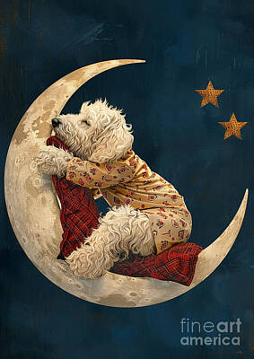 Valentines Day - Komondor wearing pajamas III peaceful by Adrien Efren