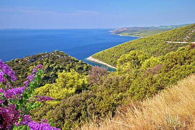 Farm House Style - Korcula island coastline. Pupnatska Luka cove view from the hill by Brch Photography