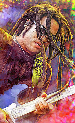 Musician Mixed Media - Kravitz Cool by Mal Bray