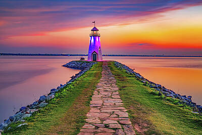 Royalty-Free and Rights-Managed Images - Lake Hefner Last Light - Oklahoma City East Wharf by Gregory Ballos